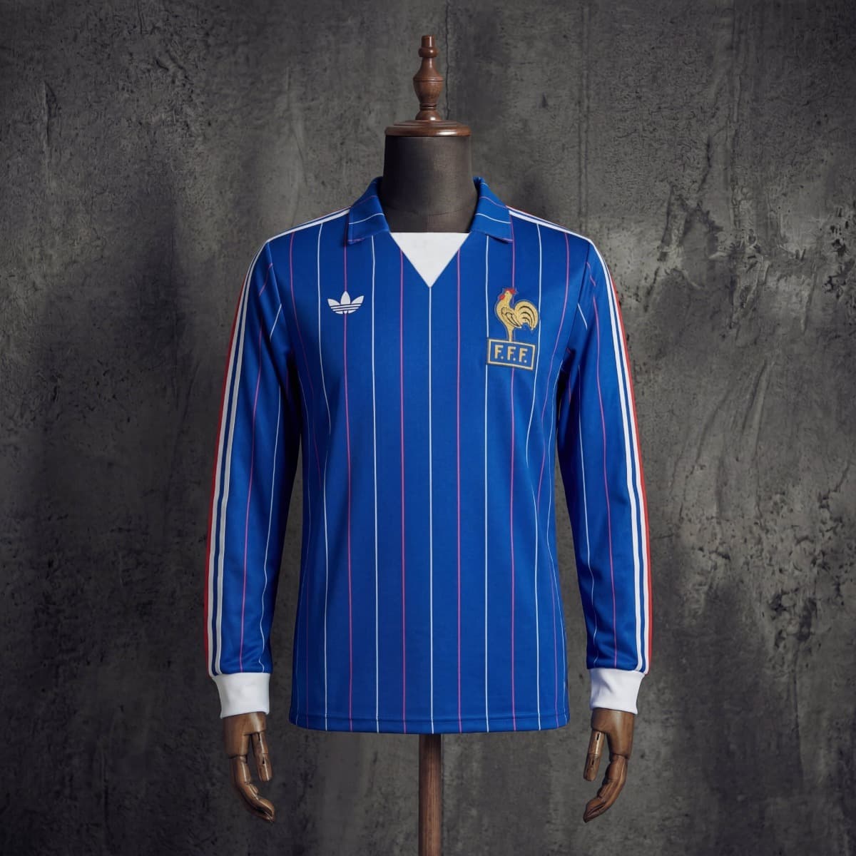 Retro 1980/82 France Home Jersey Long Sleeves Fan Version S-XXL