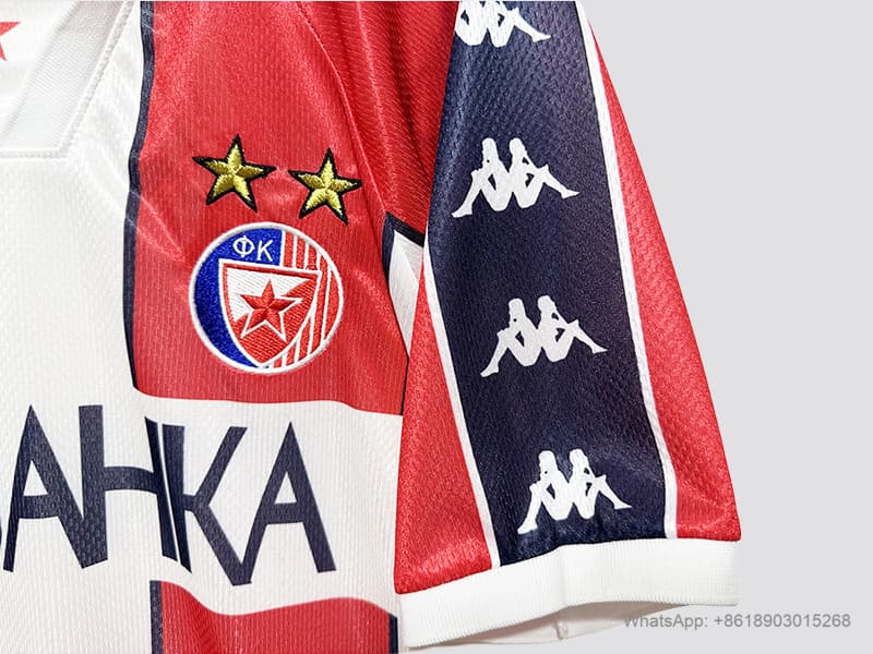 95/97 Red Star Belgrade home retro soccer jersey size S-2XL detalj 3