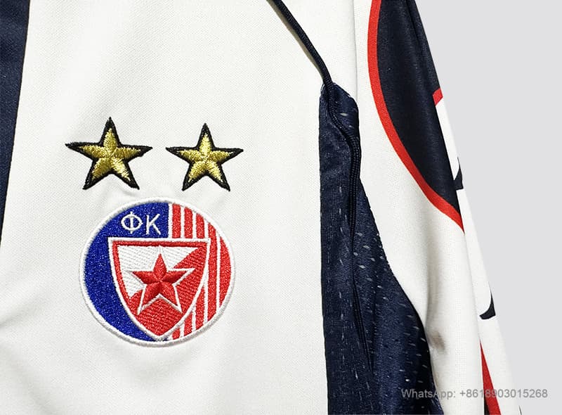 99/01 Red Star Belgrade away long sleeve retro soccer jersey size S-2XL detalj 4