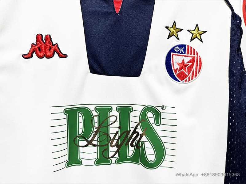 99/01 Red Star Belgrade away long sleeve retro soccer jersey size S-2XL detalj 6