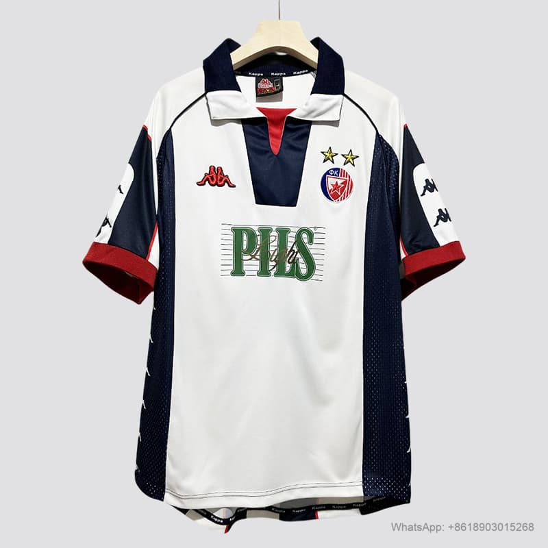 99/01 Red Star Belgrade away retro soccer jersey size S-2XL