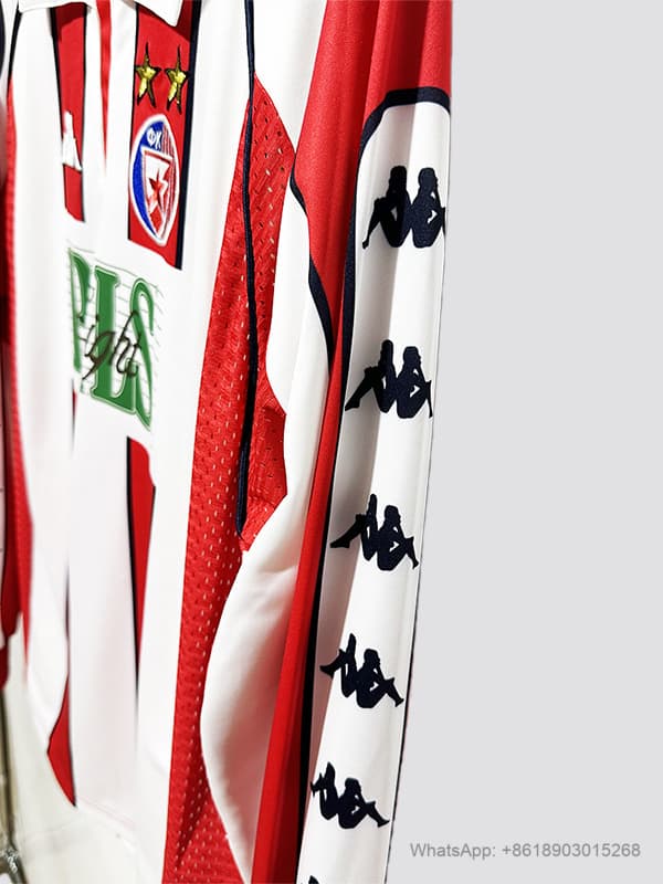 99/01 Red Star Belgrade home long sleeve retro soccer jersey size S-2XL detalj 2