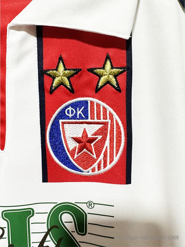 99/01 Red Star Belgrade home long sleeve retro soccer jersey size S-2XL detalj 5