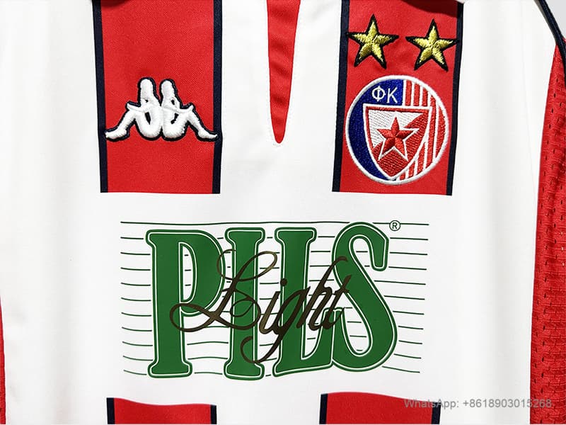99/01 Red Star Belgrade home long sleeve retro soccer jersey size S-2XL detalj 7