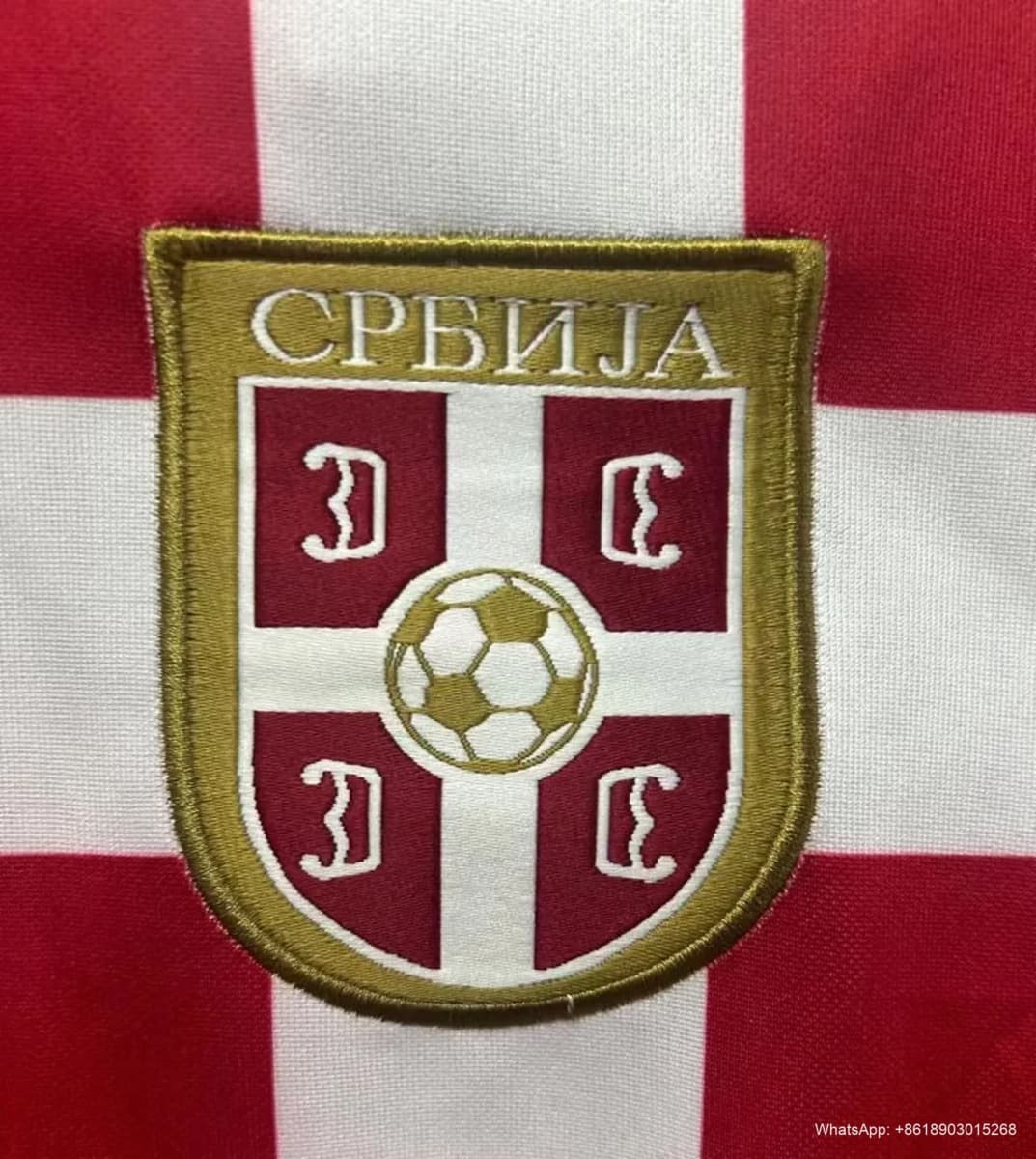 2010 Serbia Home Retro Soccer jersey detalj 4