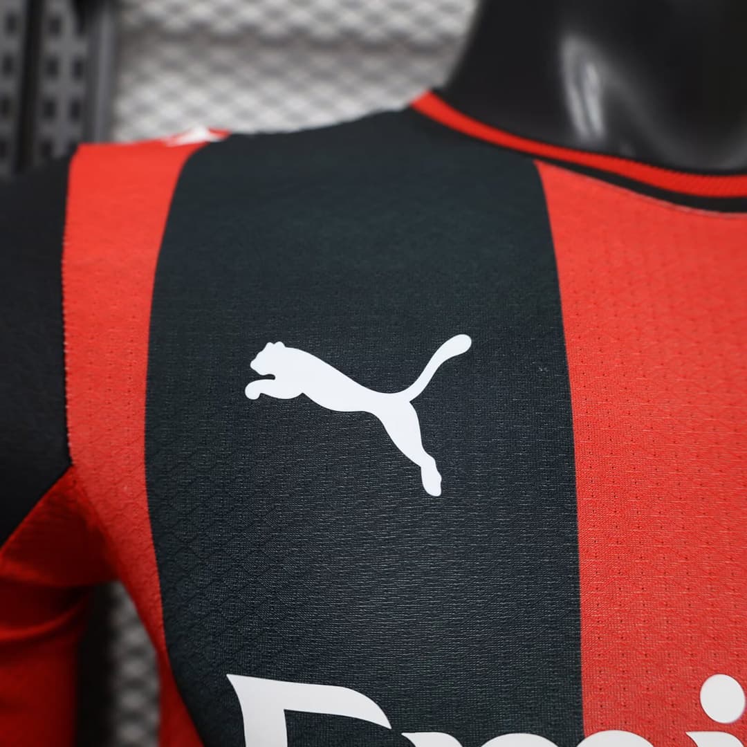 26/27 AC Milan Home Long Sleeve Player Version Soccer Jersey detalj 3