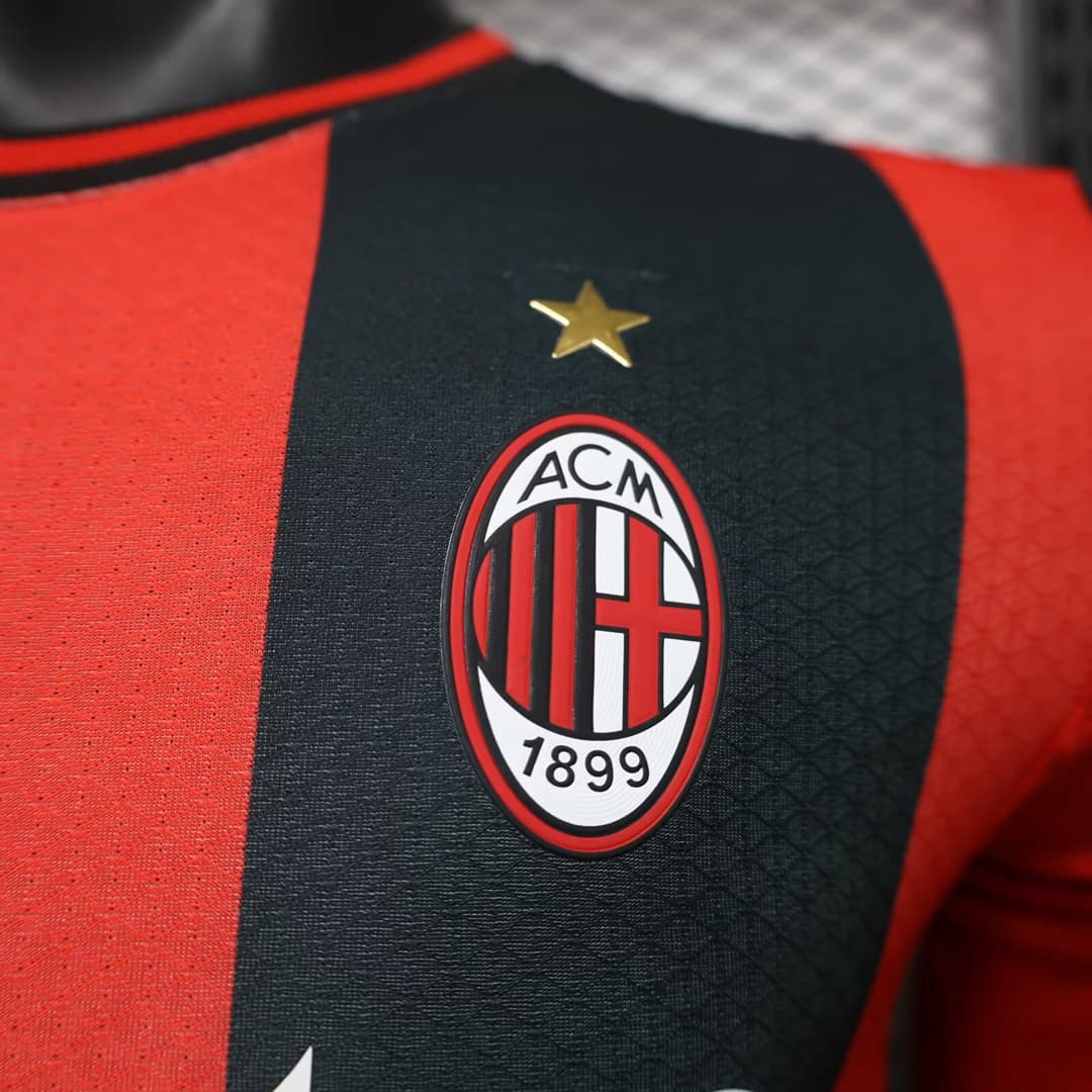 26/27 AC Milan Home Long Sleeve Player Version Soccer Jersey detalj 4