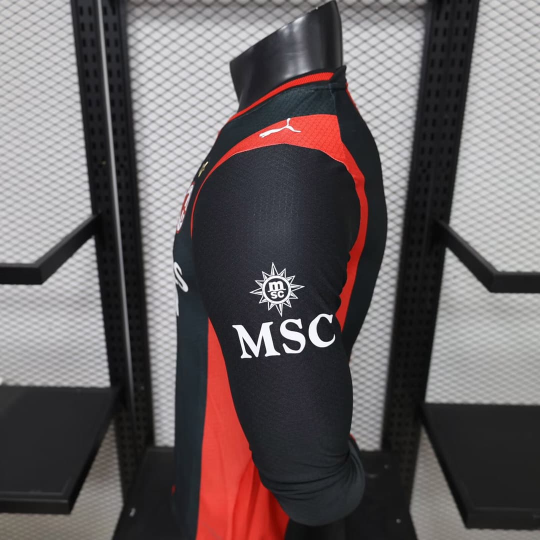 26/27 AC Milan Home Long Sleeve Player Version Soccer Jersey detalj 8
