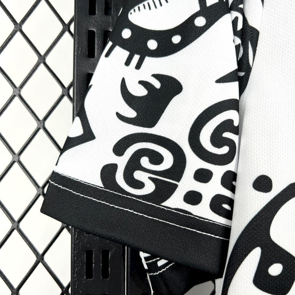 2026 Mexico Special Edition Aztec White Black Soccer Jersey detalj 4