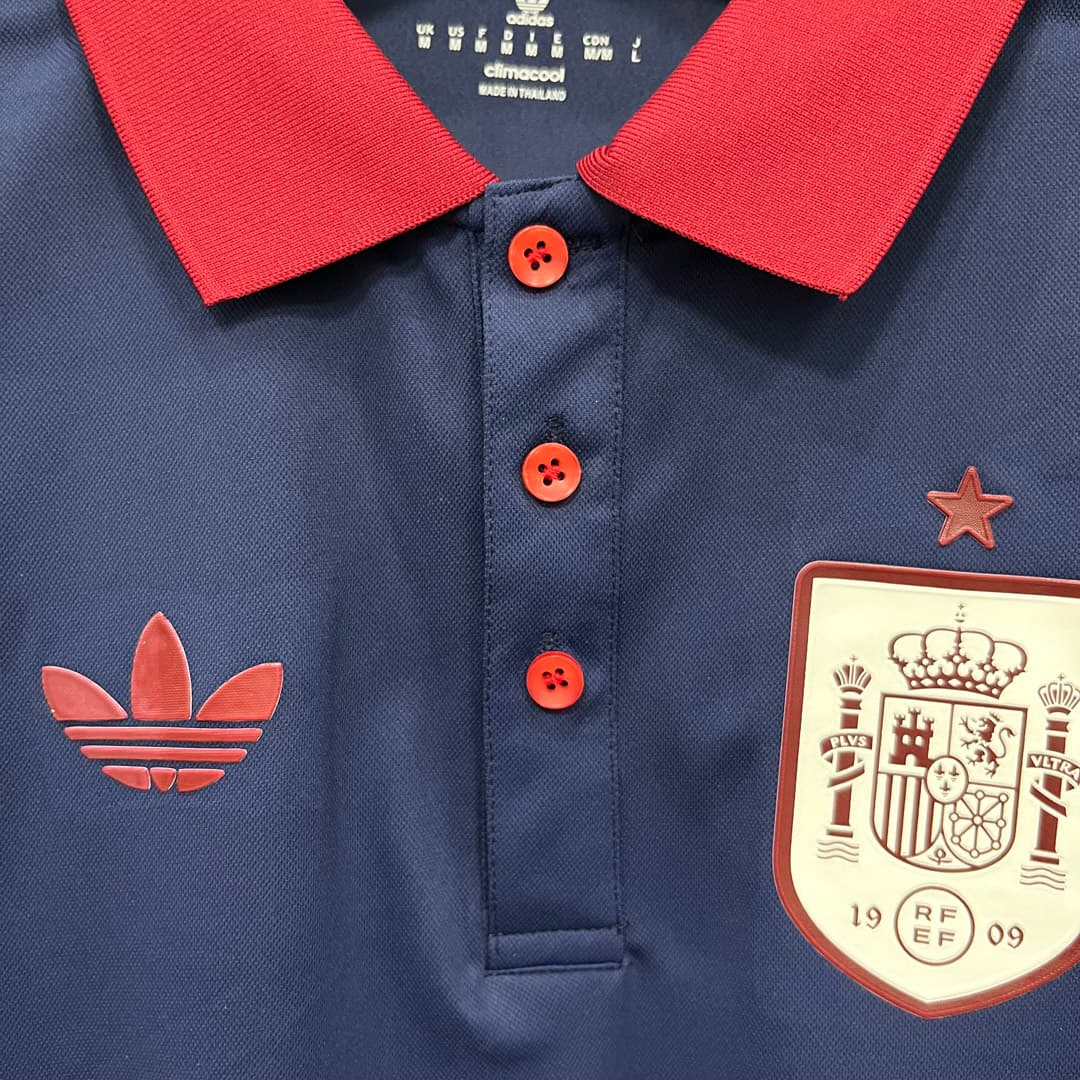 2026 Spain Navy Red Polo detalj 6