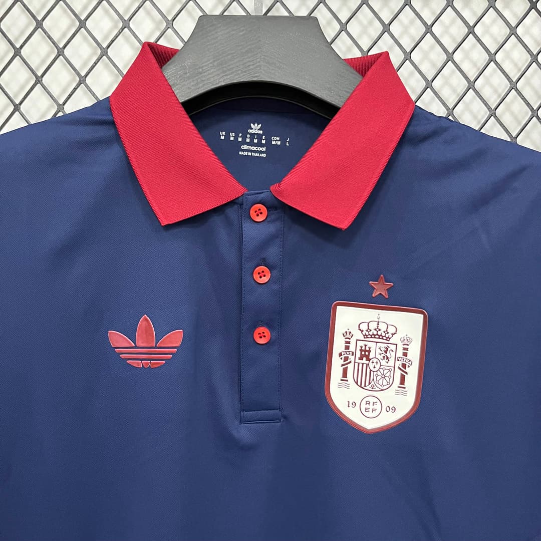 2026 Spain Navy Red Polo detalj 7