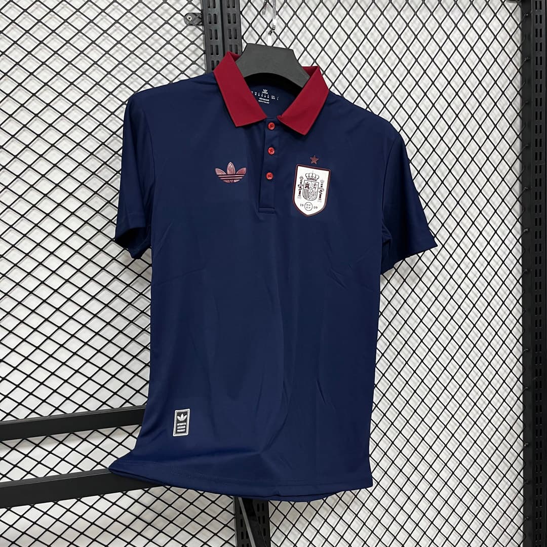 2026 Spain Navy Red Polo detalj 10