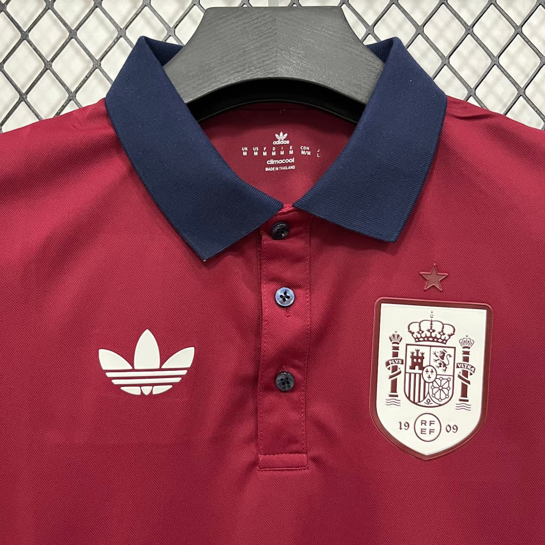 2026 Spain Red Navy Polo detalj 4