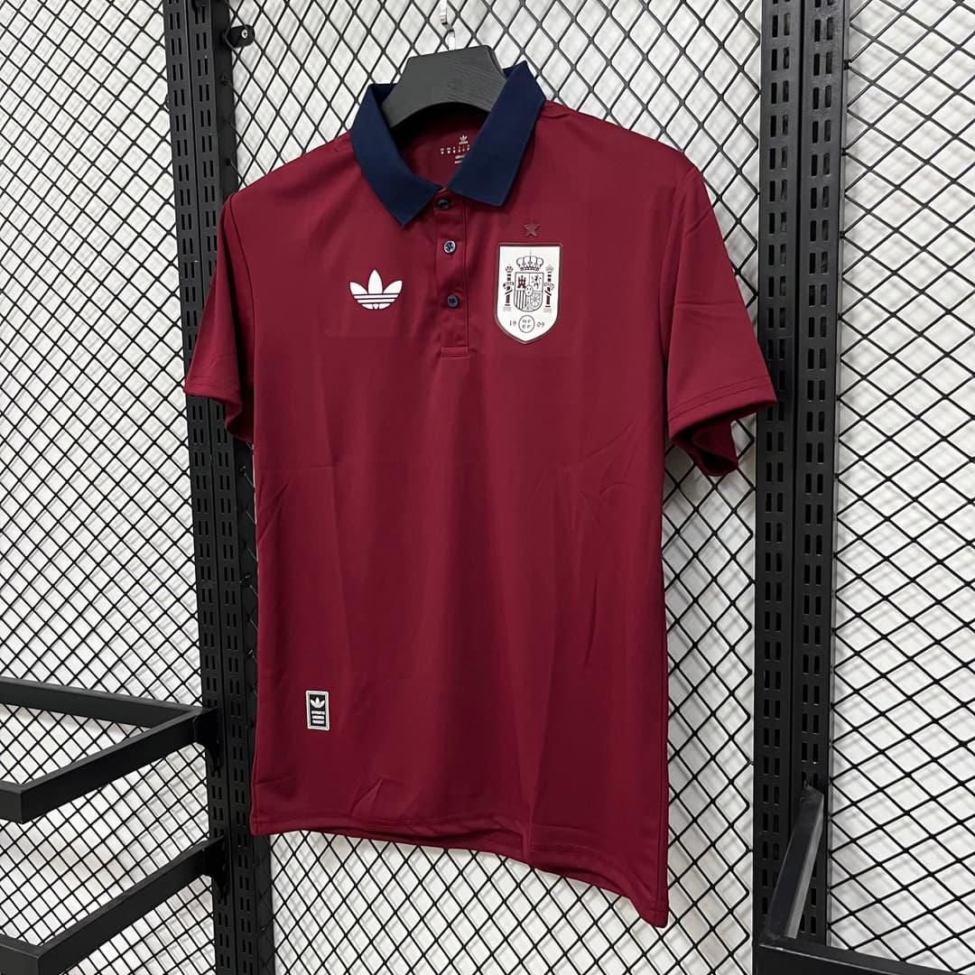 2026 Spain Red Navy Polo detalj 9