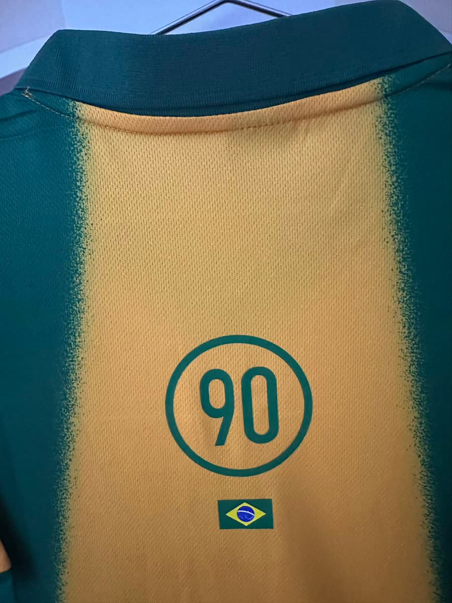 2026 Brazil x Scott Cactus Jack Total 90 Yellow Retro Soccer Jersey detalj 3