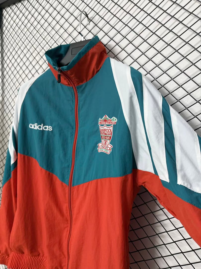 92/93 Liverpool Centenary Red Green Windbreaker detalj 2