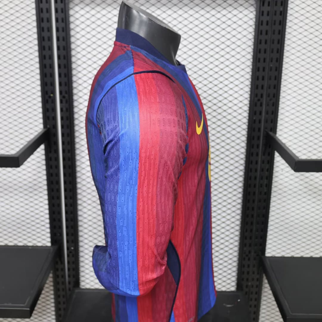 26/27 Barcelona Home Long Sleeve Player Version Soccer Jersey detalj 7