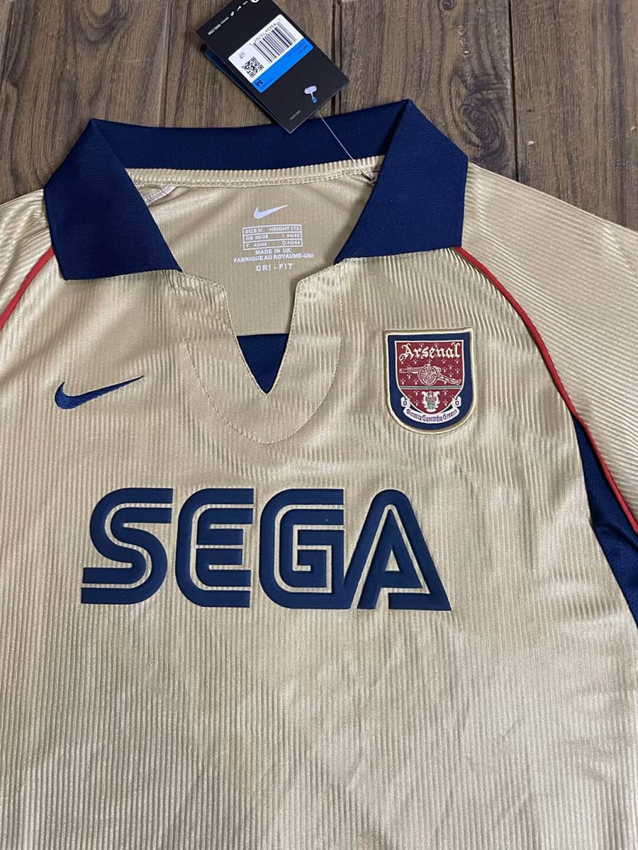 01/02 Arsenal Away Long Sleeve Retro Soccer Jersey detalj 5