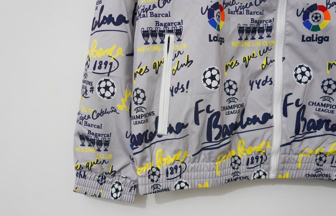 24/25 Barcelona Grey Windbreaker detalj 4