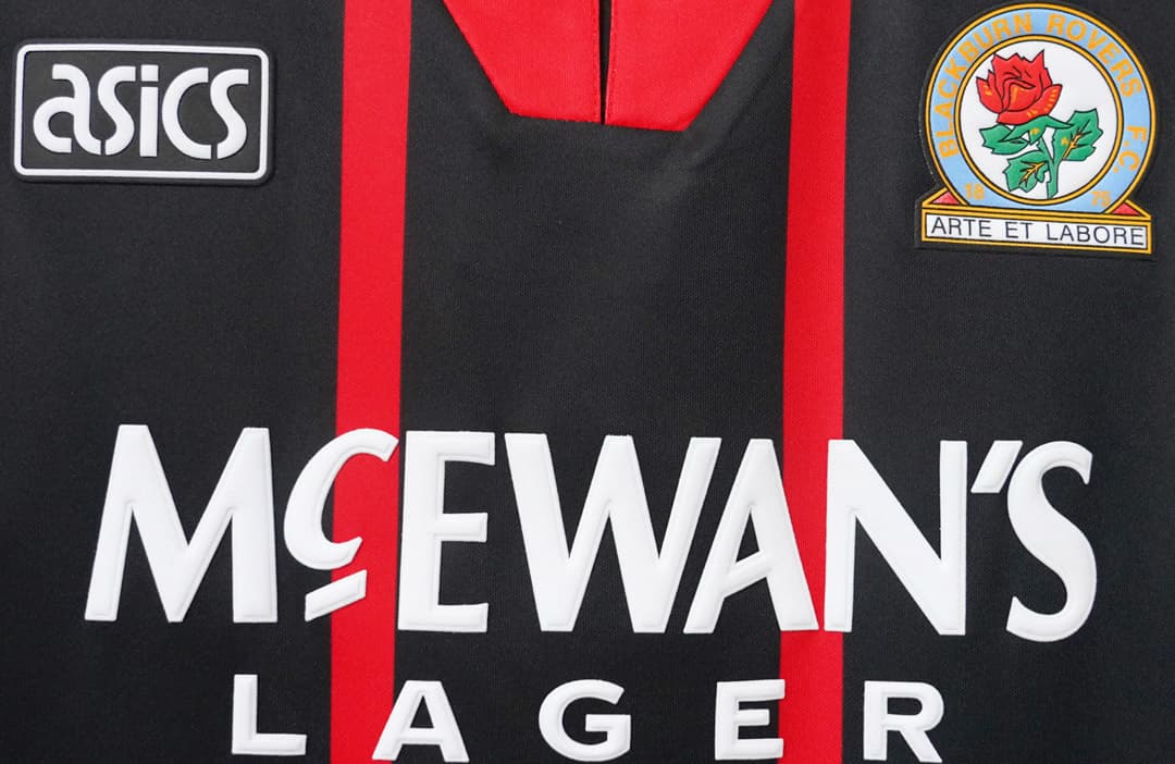 94/95 Blackburn Away Retro Soccer Jersey detalj 7