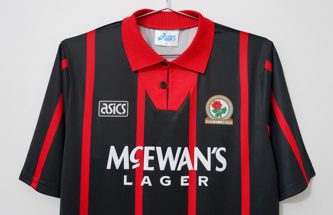 94/95 Blackburn Away Retro Soccer Jersey detalj 9