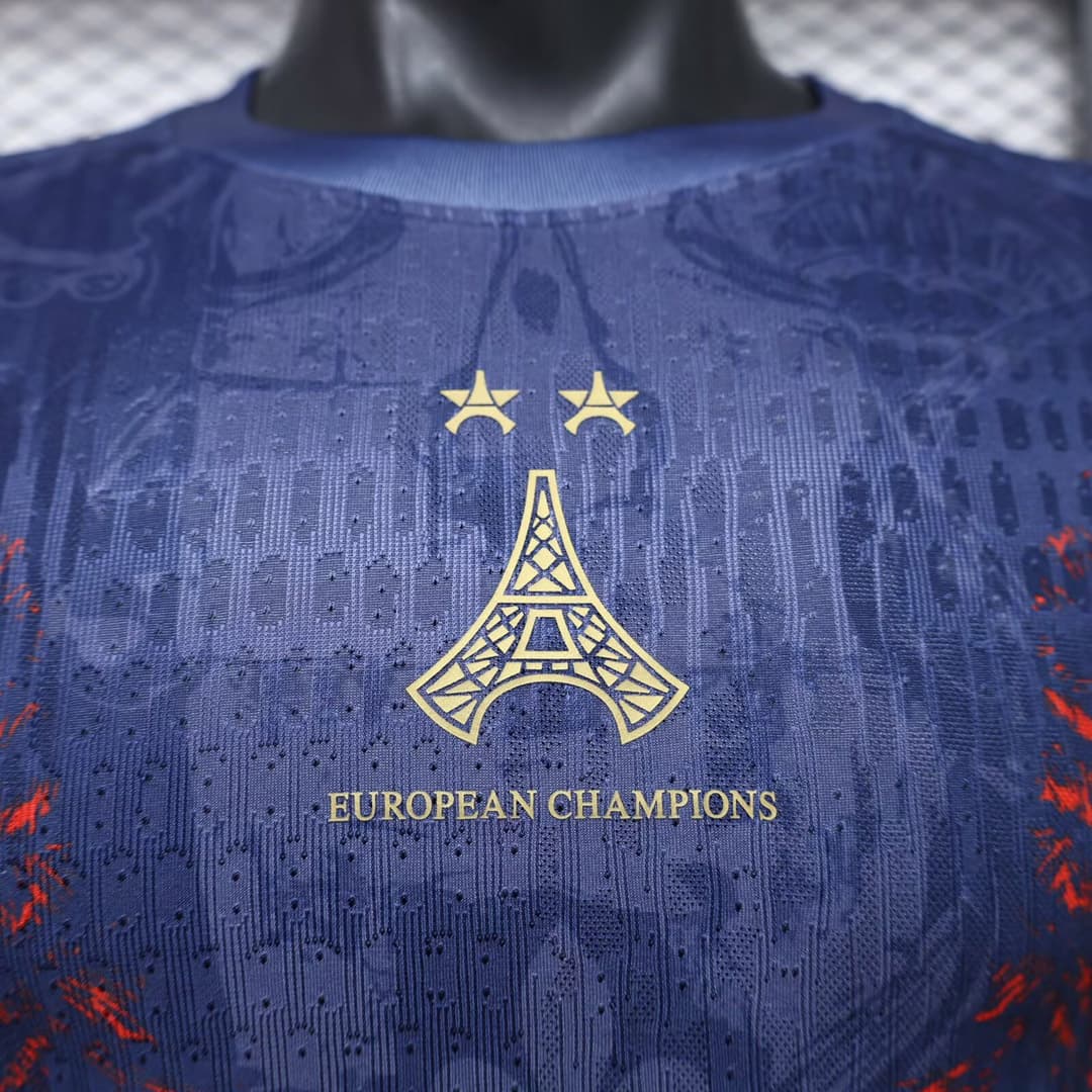26/27 Paris Saint-Germain Special Concept Eiffel Tower Player Version Blue Soccer Jersey detalj 6